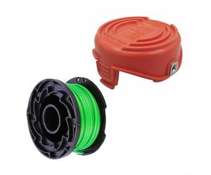 TONIXY 1 paquete de bobina de línea y tapa de cubierta, para, para Blackdecker Gl7033 Gl8033 Gl9035, piezas de repuesto resistentes de 6 m x 2 mm, para corte de césped de jardín