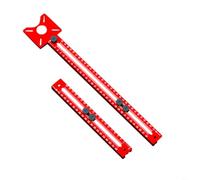 TONIXY 1 pieza de aleación de aluminio fresado ranura soporte router círculo plantilla para corte de madera arcos de corte guía de borde herramienta de posicionamiento rojo (C)