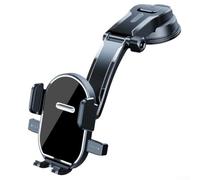 TONIXY 1 soporte para teléfono de coche con ventosa de brazo largo, operación con una sola mano para una conducción segura, material ABS, negro, compatible con navegación en vehículo