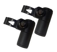 TONIXY 2 cierres externos para bastones de senderismo, cierre abatible de aleación de aluminio para bastones de senderismo, mecanismo de ajuste rápido para caminar, escalar, acampar, negro, 14 mm, 16