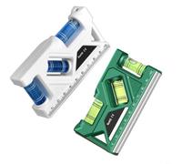 TONIXY 2 piezas para mini medidor de nivel magnético, transportador vertical horizontal 3 en 1 de 45 grados con fuerte absorción, precisión de ± 0,5 mm/M para regla de nivel de burbuja para