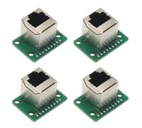 TONIXY 4 conectores RJ45 Ethernet hembra individuales para placa de ruptura con terminales de tornillo, adaptador de red de 8 contactos para prototipos de PCB y proyectos de cableado, verde (vertical)