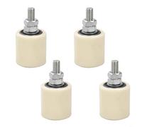 TONIXY 4 juegos de rodillos guía de puerta deslizante para rieles angulares de acero y redondos, rodamientos de polipropileno envueltos en nailon, funcionamiento silencioso y suave, color beige, 40 x