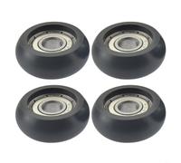 TONIXY 4 ruedas de rodillo para máquinas de remo, rodillos de equipo de fitness con núcleo de acero, funcionamiento suave de bajo ruido, construcción de plástico y metal, 32 x 12 x 8 mm, negro,