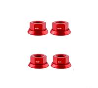 TONIXY 4 tuercas de cubo de bicicleta M10, cierres de eje de rueda de aleación de aluminio 7075 para bicicletas plegables y fijas, piezas de repuesto pulidas suaves (4 piezas rojas)