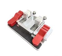 TONIXY Abrazadera de soldadura de aluminio resistente con mandíbulas ajustables de 11 mm para soldadura de precisión, montaje de PCB y reparación automotriz - Plata/Rojo (tercera generación)