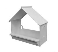 TONIXY Comedero para pájaros de ventana para jardín al aire libre para alimentador colgante PLA de gran capacidad, fácil de limpiar, decoración de vida silvestre, blanco, 15,8 x 15,1 x 7,7 cm para