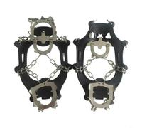 TONIXY Crampones de goma y acero, con 13 dientes de acero y cadena, configuración de herradura, marco ligero para pesca en hielo, esquí, senderismo, correr (negro-M)