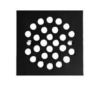 TONIXY Cubierta de drenaje de piso cuadrada de acero inoxidable, grado 304, atornillada para desagües de ducha de 4 a 14 pulgadas, agujeros de flujo rápido de 10 mm, plata (cuadrado - negro)