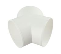 TONIXY Divisor de conductos de PVC en forma de Y para extractor de ventilación de campana extractora, conector de flujo de aire de 3 vías para ventilación de cocina y baño, plástico blanco de 100 mm