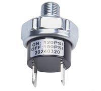 TONIXY Interruptor de presión de compresor de aire de alta calidad, acero al carbono negro, 12 V, 24 V, 1/4 1/8 NPT, interruptor de control neumático para reemplazo de suspensión de aire (120-150PSI-1