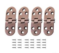 TONIXY Juego de 4 bisagras marinas de aleación de zinc, bisagras plegables de mesa y puerta para armarios o muebles, acabado plateado resistente al óxido, incluye tornillos, tamaño 7,8 x 3 cm (rojo)