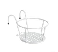 TONIXY Juego de 4 estantes colgantes de hierro para macetas, barandilla de balcón y soporte para plantas de interior, soporte decorativo que ahorra espacio para flores y hierbas, color blanco