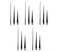 TONIXY Juego de 5 manecillas de reloj de aluminio, con manecillas de hora, minuto y segundo, adecuado para varios mecanismos de reloj para reparación de reemplazo de reloj (negro)