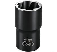 TONIXY Juego de llaves de vaso de extracción de tuercas de rosca inversa industrial que incluye tamaños de 17 mm, 19 mm, 21 mm, 22 mm, acero CR-MO con enfriamiento a alta temperatura, ranuras en