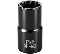 TONIXY Juego de llaves de vaso de extracción de tuercas de rosca inversa industrial que incluye tamaños de 17 mm, 19 mm, 21 mm, 22 mm, acero CR-MO con enfriamiento a alta temperatura, ranuras en
