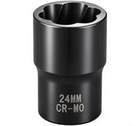 TONIXY Juego de llaves de vaso de extracción de tuercas de rosca inversa industrial que incluye tamaños de 17 mm, 19 mm, 21 mm, 22 mm, acero CR-MO con enfriamiento a alta temperatura, ranuras en