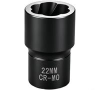 TONIXY Juego de llaves de vaso de extracción de tuercas de rosca inversa industrial que incluye tamaños de 17 mm, 19 mm, 21 mm, 22 mm, acero CR-MO con enfriamiento a alta temperatura, ranuras en