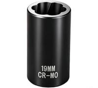TONIXY Juego de llaves de vaso de extracción de tuercas de rosca inversa industrial que incluye tamaños de 17 mm, 19 mm, 21 mm, 22 mm, acero CR-MO con enfriamiento a alta temperatura, ranuras en