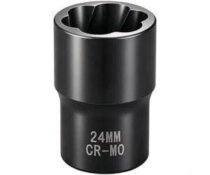 TONIXY Juego de llaves de vaso de extracción de tuercas de rosca inversa industrial que incluye tamaños de 17 mm, 19 mm, 21 mm, 22 mm, acero CR-MO con enfriamiento a alta temperatura, ranuras en