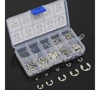 TONIXY Kit de clip E de acero inoxidable surtido de anillos de retención M1.5-M10mm resistentes plateados para ranuras de eje de máquina y reemplazo de sujetadores industriales, 120 piezas
