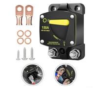 TONIXY Kit de disyuntor marino de 150 A, reinicio manual, construcción de metal para barcos, caravanas, coches, autocaravanas, sistemas solares, protección contra sobrecorriente CC 12-48 V
