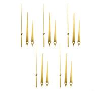 TONIXY Kit de manecillas de reloj de aluminio, 5 piezas, con manecillas de hora, minuto y segundo, adecuado para varios mecanismos de reloj para reparación de reemplazo de reloj (dorado)