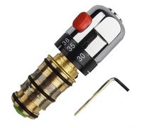 TONIXY Kit de repuesto de válvula mezcladora de latón con cartucho termostático, pieza de reparación de acabado cromado con tope de seguridad de 38 °C, compatible con la mayoría de duchas