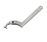 TONIXY Llave inglesa de gancho ajustable con llave de cabeza redonda, acero forjado al cromo-vanadio para desmontar el amortiguador (51-121 mm)