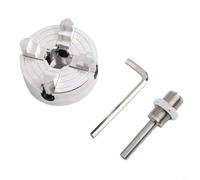 TONIXY Mandril de torno de cuatro mandíbulas Z011a - Abrazadera manual independiente para mini torno de metal y madera, con montaje de rosca X1, acabado plateado (A)
