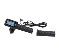 TONIXY Mango del acelerador para bicicleta eléctrica con pantalla LCD para bicicleta eléctrica de 36 V, 48 V, 60 V, 72 V, sensor de pasillo, control de velocímetro, cable de 170 cm, negro, par (C)