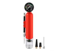 TONIXY Mini bomba de aire con manómetro para baloncesto, fútbol, voleibol, inflador de mano portátil para deportes al aire libre, camping, material ABS, 14 bar/20 PSI (rojo)