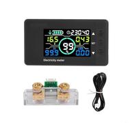 TONIXY Monitor de batería 12V LCD Display DC 75V-100V 0-100A Gestor de capacidad con detección de corriente bidireccional para autocaravanas, sistemas solares y pruebas de energía, negro