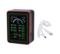TONIXY Monitor de calidad del aire 18 en 1 PM2.5, PM10, TVOC, detección de temperatura y humedad, pantalla TFT de 2.8 pulgadas, almacenamiento de datos en tiempo real, recargable por USB (negro)