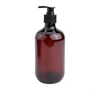 TONIXY Organízate con 8 botellas vacías de 300 ml, dispensador de bomba de prensa recargable PET para loción, champú, jabón, salón, uso doméstico, marrón