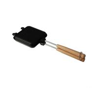 TONIXY Panini - Sartén de hierro fundido para hacer gofres y sándwiches calientes con revestimiento antiadherente y asas aisladas para barbacoa al aire libre Petromax