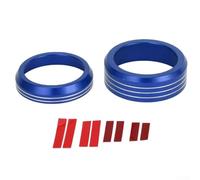 TONIXY Paquete de 2 fundas para perilla de interruptor de palanca de cambios de volumen multimedia para anillo para Ford Mach-E 2021-2024, borde de aleación de aluminio, rojo (azul)