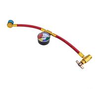 TONIXY Para R1234YF Aire Acondicionado Recarga Manguera con Manómetro Coche AC Carga Tubo 1/2 LH Abrelatas Latón Rojo