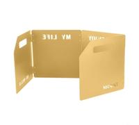 TONIXY Parabrisas plegable para estufa de gas, casete de acero de cuatro pliegues resistente al viento, parabrisas portátil para estufa de camping, amplia compatibilidad (caqui)