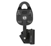 TONIXY Polea unidireccional para escalada en roca para ASCENDER 25KN Carga estática Aleación de aluminio Elevador de trinquete para cuerda de 8-12 mm Rescate espeleología aparejo negro (negro)