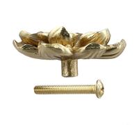 TONIXY Pomo Camelia de latón con diseño de flores para cajones, incluye tornillos para armarios de cocina, armarios, puertas de aparador, hogar, oficina y muebles de jardín