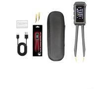 TONIXY Probador de condensadores, medidor ESR, pinzas digitales LCR inteligente probador ZT-MD1 para componentes SMD Resistencia Inductancia Capacitancia USB-C (ZT-MD1+2pcs pinzas)