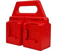 TONIXY Soporte organizador de almacenamiento de batería de 4 ranuras para 48-11-1815 48-11-1828, soporte de plástico ABS rojo con asa para organización de herramientas de taller de garaje