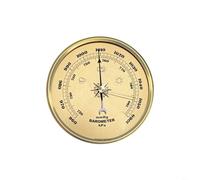 TONIXY Termómetro analógico barómetro higrómetro con marco de metal, reloj doméstico, manualidades, decoración de oficina en casa, oro (90 mm)