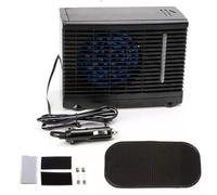TONIXY Ventilador portátil para coche, aire acondicionado, refrigeración evaporativa ajustable de hielo de agua para cabina de vehículo, ventilador de escritorio de bajo ruido con tiempo de