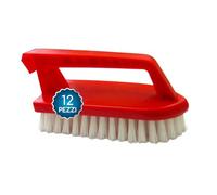 TONKITA | 12 Grip Cepillo para la Colada con Mango ergonómico, Cepillo para Lavar Ropa con cerdas semirígidas y onduladas, Elimina a Fondo la Suciedad y Las Manchas - Paquete de 12 cepillos