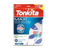 Tonkita | Maxi funda para tabla de planchar de 140 x 50 cm, funda para tabla de planchar de algodón rizado y suave muletón, con borde elástico, para tablas de planchar de hasta 132 x 42 cm - Fabricado
