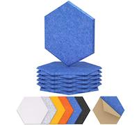 TONOR Lote de 12 Paneles Acústicos Murales Autoadhesivos,30 x 26 x 1 cm Panele de pared 3D acústico de Alta Densidad,Espuma Acústica Hexagonal Aislante para Estudios/Oficinas/Dormitorios/Salones, Azul