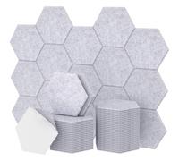 TONOR Lote de 48 Paneles Acústicos Murales Autoadhesivos,30 x 26 x 1 cm Panele de pared 3D acústico de Alta Densidad,Espuma Acústica Hexagonal Aislante para Estudios/Oficinas/Dormitorios/Salones, Gris
