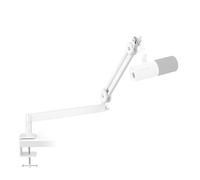 TONOR Micrófono Boom Arm, Brazo Mic de Bajo Perfil, Soporte de Micro Totalmente Ajustable con Adaptadores de Tornillo, Brazo de Microfono para Podcast Streaming Estudio Grabación Oficina, T40LP Blanco